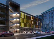 современный паркинг, визуализация архитектуры