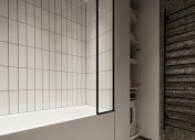 интерьер ванной в стиле минимализм, дизайн ванной в современном стиле