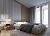 3д панели в интерьере спальни, дизайн спальни в светлых тонах, уютная спальня