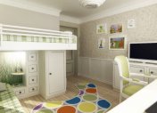 интерьер детской для двоих детей, студия дизайна М5, вдуярусная кровать