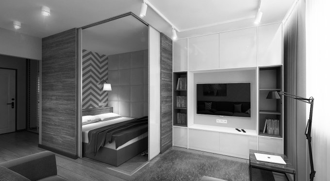 как устроить спальню в однокомнатной квартире, спальня в однокомнатной квартире, дизайн маленькой квартиры