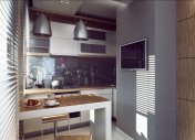 кухня, дизайн-проект кухни, интерьер кухни, барная стойка, современная кухня