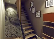дизайн лестницы, лестница, интерьер коридора в современном стиле