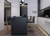 проект стильной, современной кухни, дизайн кухни в минске, черо-белая кухня, кухня в современном стиле