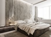 интерьер спальни, крутые спальни, дизайн спальни в серых тонах