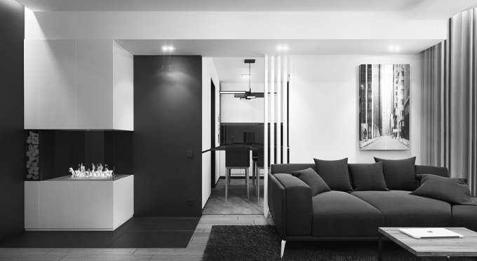 дизайн интерьера трехкомнатной квартиры в панельном доме в стиле минимализм